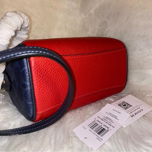 Coach ❤️💙❤️ leather mini rowan satchel crossbody bag purse New - Picture 5 of 12